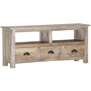 vidaXL TV-Schrank 110x30x50 cm Grau Massivholz