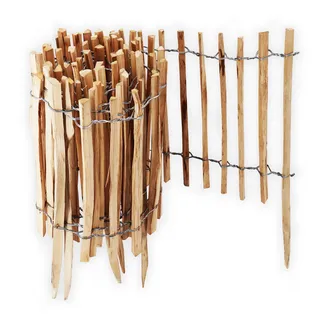 Aquagart Staketenzaun 10 m x 35 cm Braun/Holz