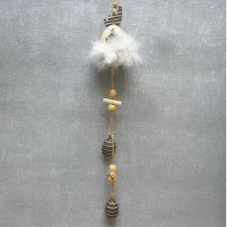 Formano Deko Hänger 40 cm Ei Huhn braun weiß Sommer  Geschenk Frühling Ostern