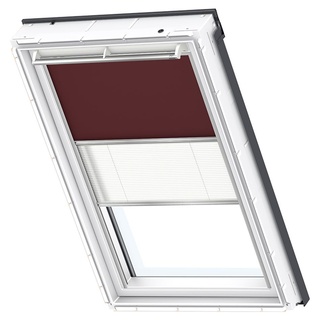 VELUX Verdunkelung Plus DFD Manuell Uni Dunkelbraun/Weiß 4559, 114x160 cm (S10), Aluminiumschiene,GGU,Manuell,VELUX