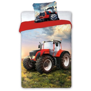 Bettwäsche Kinderbettwäsche Roter Traktor, 140 x 200cm 70x90cm, FARO pln, 2 teilig blau