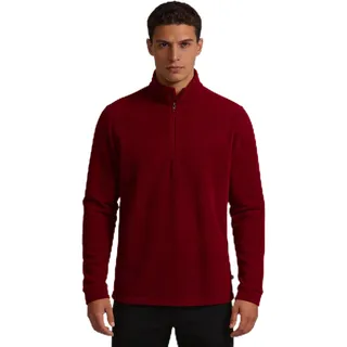 Medico Herren Troyer mit Half-Zip – Leichter Fleeceepullover mit Reißverschluss und Kragen, weich, bequem & atmungsaktiv, ideal für Freizeit & Alltag – Weinrot, Größe 56 - 56
