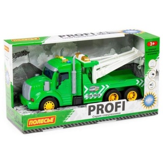Abschleppwagen LKW Kinder Spielzeug PROFI grün Schwungrad Fahrzeug m. Licht Sound