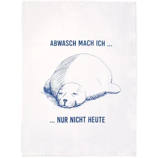 Bow & Hummingbird - 2635021-1 - Geschirrtuch, Maritim, Fauler Seehund, Baumwolle, Bedruckt, 50cm x 70cm