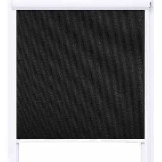 Verdunklungsrollo mit Kassette und seitlichen Leisten schwarz 50x150 cm 100% black out thermorollo