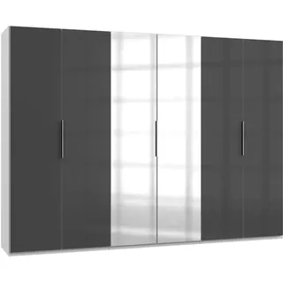 Kleiderschrank »Level by fresh to go«, mit Glas- und Spiegeltüren, weiß/Grauglas, Schränke, 17926748-0 B/H/T: 300 cm x 216 cm x 58 cm