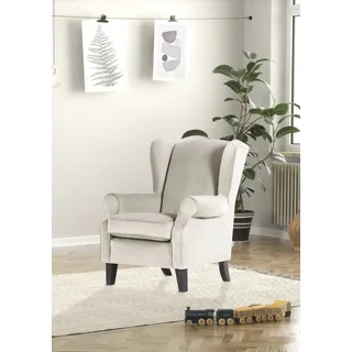 Ohrensessel GUTMANN FACTORY, beige, B:83cm H:102cm T:87cm, 100% Polyester, Sessel, Ohrensessel