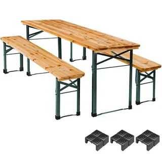 Tectake Bierzeltgarnitur 3-tlg. Braun