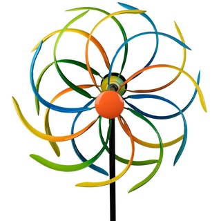 Kremers Schatzkiste Gartenfigur formano Buntes Windrad für den Garten aus Metall Dekoratives Windspiel bunt