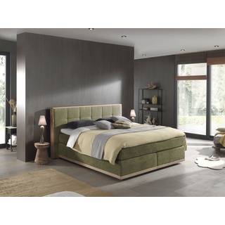 Boxspringbett PLACES OF STYLE "Vinton" Komplettbetten Gr. Microfaser Polyester Topper Premium, Liegefläche B/L: 200 cm x 200 cm Betthöhe: 59 cm, Gewicht bis: 80 kg + 120 kg H2 + H4, 7-Zonen-Taschen-Federkernmatratze, grün (olive) Bett Boxspringbett Polsterbetten Boxspringbetten ohne Bettkasten Komplettbetten aus massiver Eiche, verschiedene Härtegrade (auch H4) Bestseller