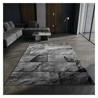 KADIMA DESIGN DRAU Kurzflorteppich 120 x 170 cm Schwarz