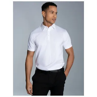 Poloshirt TRIGEMA "TRIGEMA Business-Poloshirt", Herren, Gr. L, weiß, 100% Baumwolle, Basic, Kurzarm, Shirts