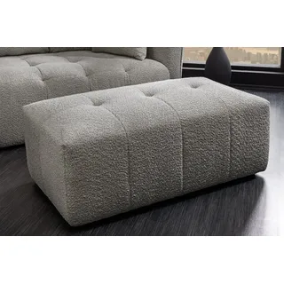 riess-ambiente Fußhocker ROYAL 120cm grau - Bouclé, Federkern, Ziersteppung, Federkern, modern (Einzelartikel, 1 St), gepolsterter Sitzhocker - ideal für Ankleide, Garderobe & Wohnzimmer grau