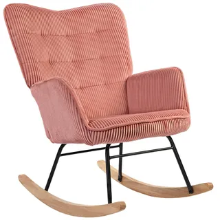 Homcom Schaukelstuhl mit Kordoptik Polyester 98 x 101 x 71 cm Rosa