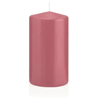 Wiedemann Kerzen Stumpenkerzen Erdbeerrosa Altrosa Ø 68 x 130 mm, 12 Stück, 52 Brenndauer