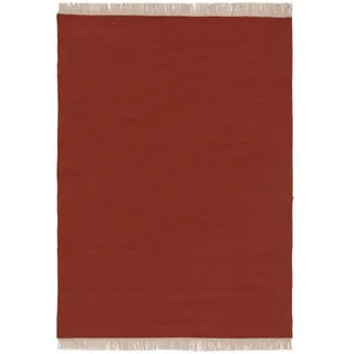 benuta pop Wollteppich, Orange, Textil, Beton Optik, Rechteckig, 140x200 cm, Gots, pflegeleicht, Teppiche & Böden, Teppiche, Naturteppiche