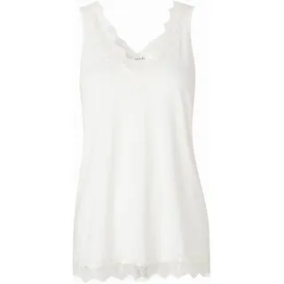 rosemunde Spitzentop Billie Tank Top Vintage-Spitzenbesatz an V- Ausschnitt und Saum weiß S (36)