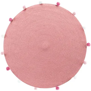 Douceur d'intérieur Pompomparty Kinderteppich Ø 90 cm Rosa