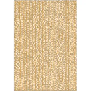 Steffensmeier Outdoorteppich, Gelb, Textil, Gestreift, Rechteckig, 140x200 cm, wasserabweisend, Teppiche & Böden, Teppiche, Outdoorteppiche