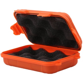 FILFEEL Outdoor Kunststoff Wasserdicht Stoßfest Box Luftdicht Survival Case Container Aufbewahrungsbox Klein (S-Orange)