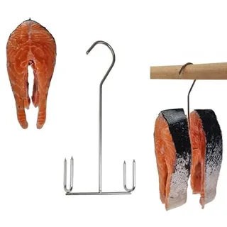 AlcoFermBrew Räucherhaken für Fleisch und Fisch (5 x Doppel-Haken zum Räuchern von Fischstücken)