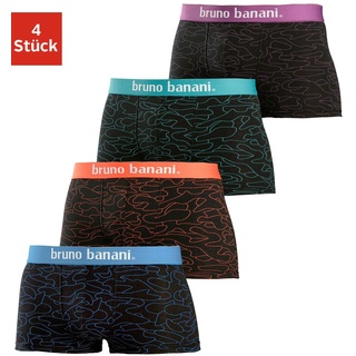 Boxershorts, (Packung, 4 St.), in Hipster-Form uni oder gemustert, Gr. S - 4 St., schwarz-bedruckt, Unterhosen, 44571121-S 4 St.