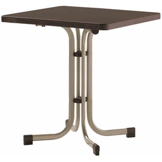 Sieger Boulevard-Klapptisch mit mecalit-Pro-Platte 70 x 70 x 72 cm champagner/schieferdekor mocca