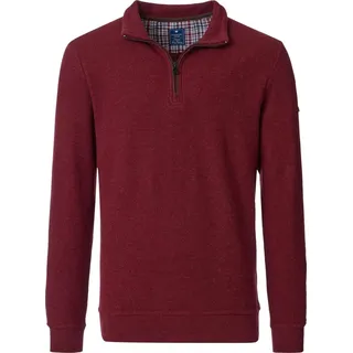 REDMOND Casual Herren Strick-Troyer Zipper Comfort Rot L - Rot