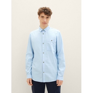 TOM TAILOR Denim Langarmhemd Hemd mit Brusttasche blau L