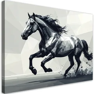 Bilder Schwarzes Geometrisches Galoppierendes Pferd 45x30