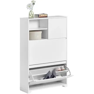SoBuy Schuhkipper Schuhschrank Schuhkommode Weiß 71cm FSR111-W