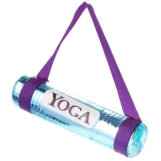 BRUBAKER Yoga Matte Blau - Handbemalte Weihnachtskugel aus Glas - Mundgeblasener Christbaumschmuck Figuren lustig Deko Anhänger Baumkugel - ca. 11 cm