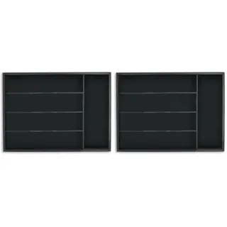 Relaxdays Besteckkasten 5 Fächer HBT: 4,5 x 34 x 25 cm Bambus schwarz