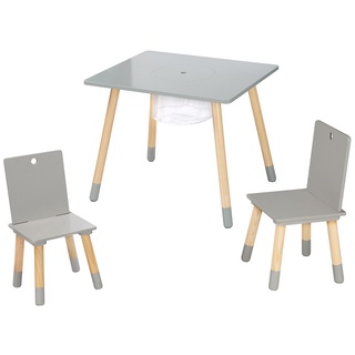 Kindersitzgruppe Holz (Farbe: grau)