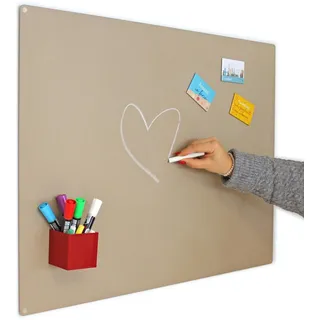 KalaMitica Magnettafel - Kreidetafel Magnetisch, Magnetpinnwand für jede Art von Magneten - Beige - 74x57 cm
