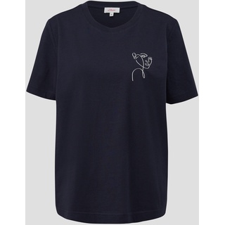 s.Oliver - T-Shirt mit Print-Detail, Damen, blau, 40