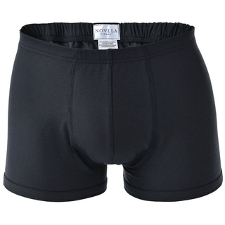 NOVILA Herren Sport-Pants - Shorts, Stretch Cotton, Fein-Single-Jersey, uni Schwarz S (Small)