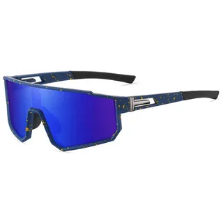 Rnemitery Fahrradbrille Polarisiert Fahrradbrille für Herren Damen Outdoor-Sportsonnenbrille blau