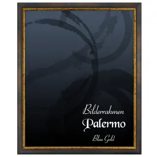 Einzelrahmen Bilderrahmen Palermo, (1 Stück), 45x60 cm, Blau Gold, Holz blau 45 cm x 60 cm
