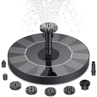 Schwimmender Solar-gartenbrunnen, Solar-teichpumpe Mit 6 Düsen, Solarbrunnen Für Gärten, Vogeltränken Und Teiche