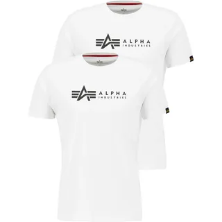 Alpha Industries Label 2 Pack Kurzarm-T-Shirt White 2XL