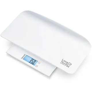 Beurer Haustierwaage, Weiß, Kunststoff, 30x3x30 cm, kabellos, Touch-Sensor, hohe Tragkraft, automatisches Ein-/Ausschalten, LCD-Display, Freizeit, Wellness, Körperpflege