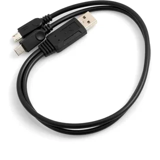 system-s Y-Kabel USB Kabel 2.0 Typ A Splitter auf 2X Micro USB 39 cm Datenkabel Ladekabel