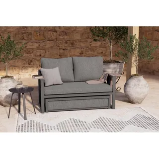 Ambia Garden Loungegarnitur, Anthrazit, Dunkelgrau, Metall, Kunststoff, Textil, 2-teilig, Füllung: Polyester,Schaumstoff, einzeln stellbar, 155x65x74 cm, gastro- und objekttauglich, Loungemöbel, Gartenlounge-Sets