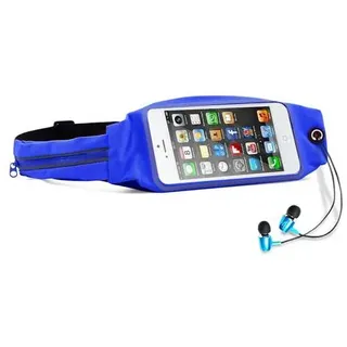 Cadorabo Sport Bauchtasche mit Flaschenfach und Fach für Handys in BONBON BLAU - Längenverstellbare Hüfttasche
