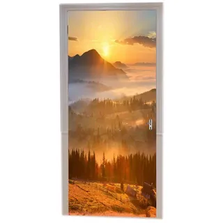 A.Monamour Sonnenuntergang Natur Berge Wälder Land Feld Landschaftlich Foto Digital Gedruckt Vinyl Zimmer Türabziehbilder Tapete Wandbilder Tür Aufkleber Poster
