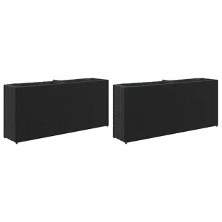 vidaXL Pflanzkübel mit 2 Töpfen 90 x 20 x 40 cm Schwarz