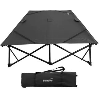Skandika Campingliege Bodo| Doppelliege für 2 Personen, Sonnenliege klappbar, 250 kg belastbar, Faltbare Gartenliege wetterfest, Gästebett | Liege Camping für Outdoor, Balkon, Garten