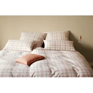 ELEGANTE Livingston kariert Baumwolle beige 135 x 200 cm + 80 x 80 cm