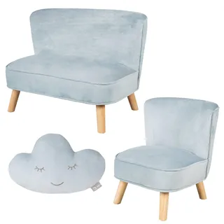 KINDERSOFA 3er-Set hellblau